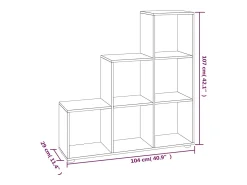 Estante escada/prateleira 107 cm derivados madeira cinza sonoma