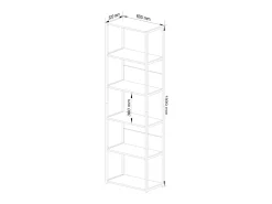 Estante estilo loft com prateleiras de madeira 60 cm Preto, Carvalho Sonoma 60x32x192 cm