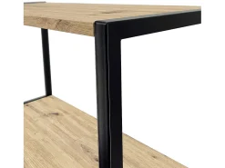 Estante estilo loft com prateleiras de madeira 50 cm Preto, Carvalho Artisan 50x32x192 cm