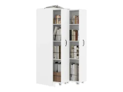 Estante extensível sobre rodas - 51,5 x 41 x 158 cm - intercambiável esquerda e direita - MDF - branco