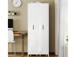 Estante extensível sobre rodas - 51,5 x 41 x 158 cm - intercambiável esquerda e direita - MDF - branco