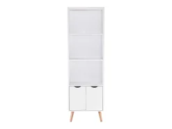 Estante Fiano com 3 prateleiras e 2 portas dobráveis ​​inferiores, 160x50x30 cm