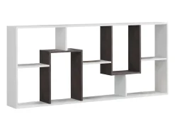 Estante Fremont, Estante multiposições com 8 compartimentos, Estante de escritório, Prateleira divisória, 80x25h180 cm, Branco e Ã