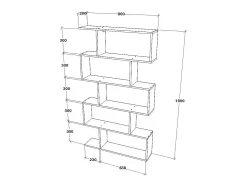 Estante haaus Kimo, 5 compartimentos, Preto, 90 x 20 x 160 cm