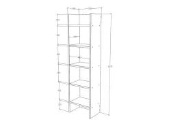 Estante haaus Neda, 5 Prateleiras, Antracite, 53 x 35 x 198 cm