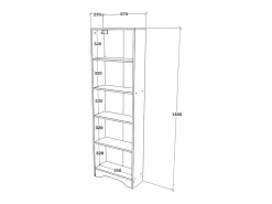 Estante haaus Vivy, 4 prateleiras, Branco, 90 x 20 x 160 cm