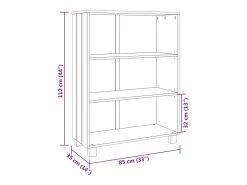 Estante HAMAR 85x35x112 cm pinho maciço castanho-mel