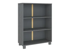 Estante HAMAR 85x35x112 cm pinho maciço cinza-escuro PT668754