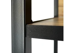 Estante Industrial Loft Preta/Carvalho Artisan 40 cm