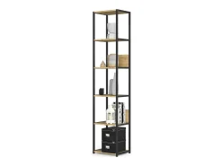 Estante Industrial Loft Preta/Carvalho Artisan 40 cm