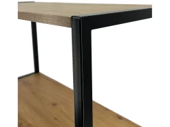 Estante Industrial Loft Preta/Carvalho Artisan 40 cm