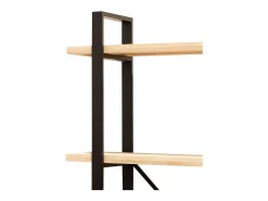 Estante Industrial Tábua 150x180x35 cm Preto e Madeira