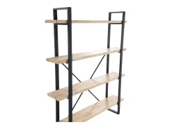 Estante Industrial Tábua 150x180x35 cm Preto e Madeira