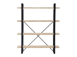 Estante Industrial Tábua 150x180x35 cm Preto e Madeira