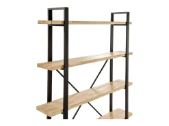 Estante Industrial Tábua 150x180x35 cm Preto e Madeira