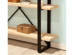 Estante Industrial Tábua 150x180x35 cm Preto e Madeira