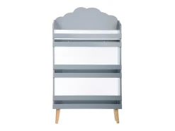 Estante infantil Douceur Grey com 3 prateleiras, branco, cinza, carvalho claro