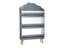Estante infantil Douceur Grey com 3 prateleiras, branco, cinza, carvalho claro