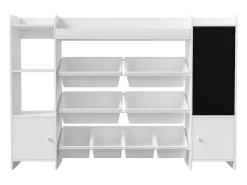 Estante Infantil Multifuncional com Caixa de Arrumação, Prateleiras e Quadro de Desenho – 137x94,5cm