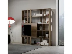 Estante Kato H com suporte para TV nogueira