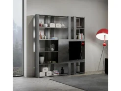 Estante Kato H com suporte para TV cimento
