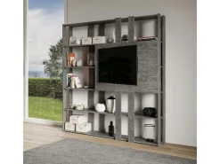 Estante Kato N com suporte para TV cimento