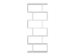 Estante Lucio, Armário com prateleiras, Biblioteca de escritório, 100% Fabricado na Itália, 80x25h192 cm, Branco brilhante