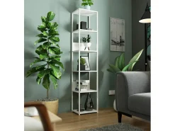Estante Metálica Loft 6 Prateleiras Branco 192x40 cm