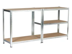 Estante Metálica Prateada 90x30x180 cm - 5 Prateleiras Robustas, Suporta até 175 kg Cada, MDF e Aço Galvanizado, Montagem Fácil