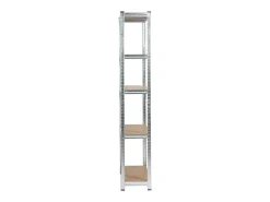 Estante Metálica Prateada 90x30x180 cm - 5 Prateleiras Robustas, Suporta até 175 kg Cada, MDF e Aço Galvanizado, Montagem Fácil