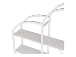 Estante moderna em metal 170×26×190 cm - formato nuvem - 5 níveis de armazenamento - branco