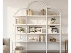 Estante moderna em metal 170×26×190 cm - formato nuvem - 5 níveis de armazenamento - branco