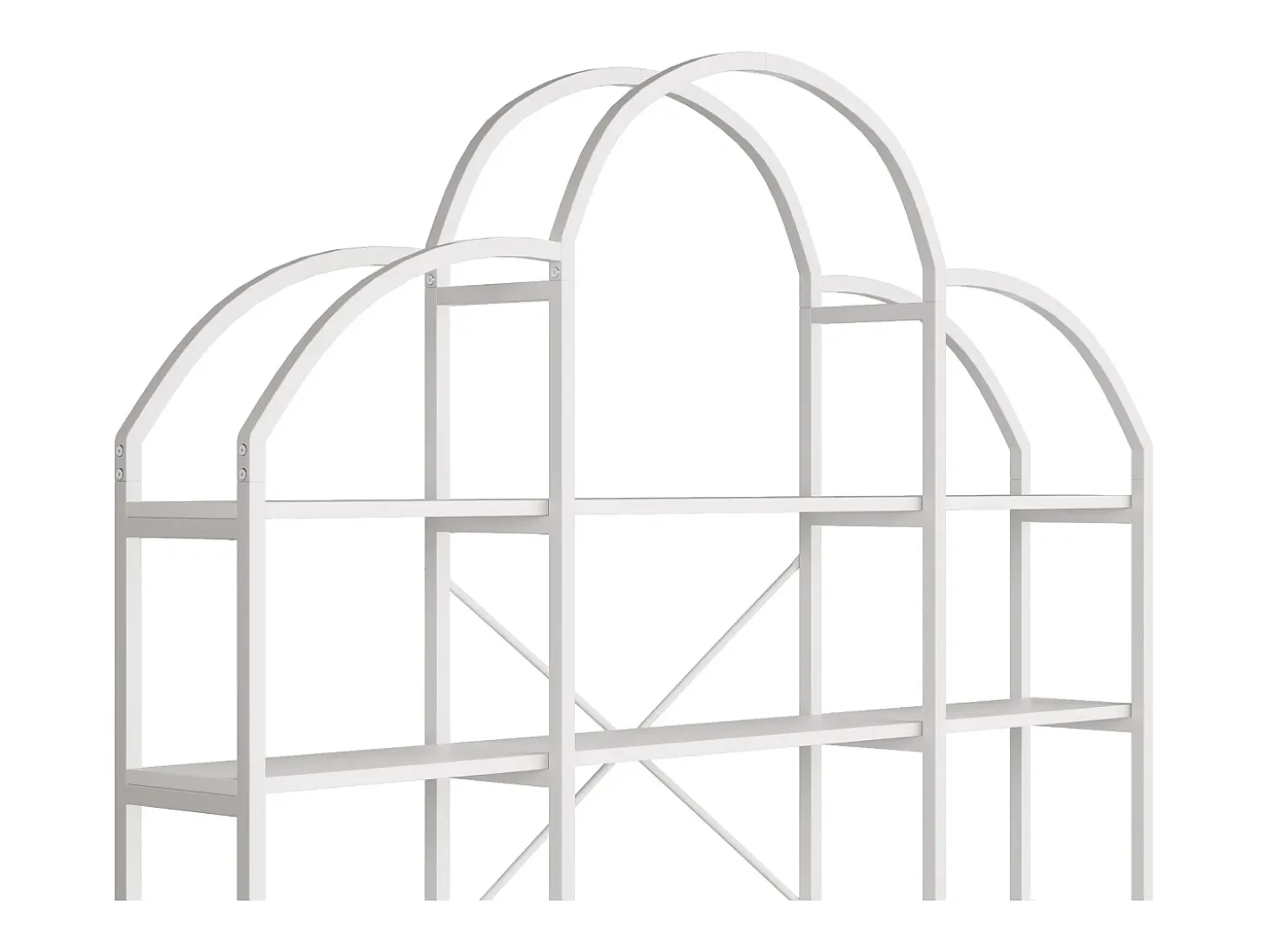 Estante moderna em metal 170×26×190 cm - formato nuvem - 5 níveis de armazenamento - branco