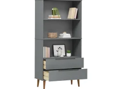 Estante MOLDE 85x35x170,5 cm pinho maciço cinzento PT462024