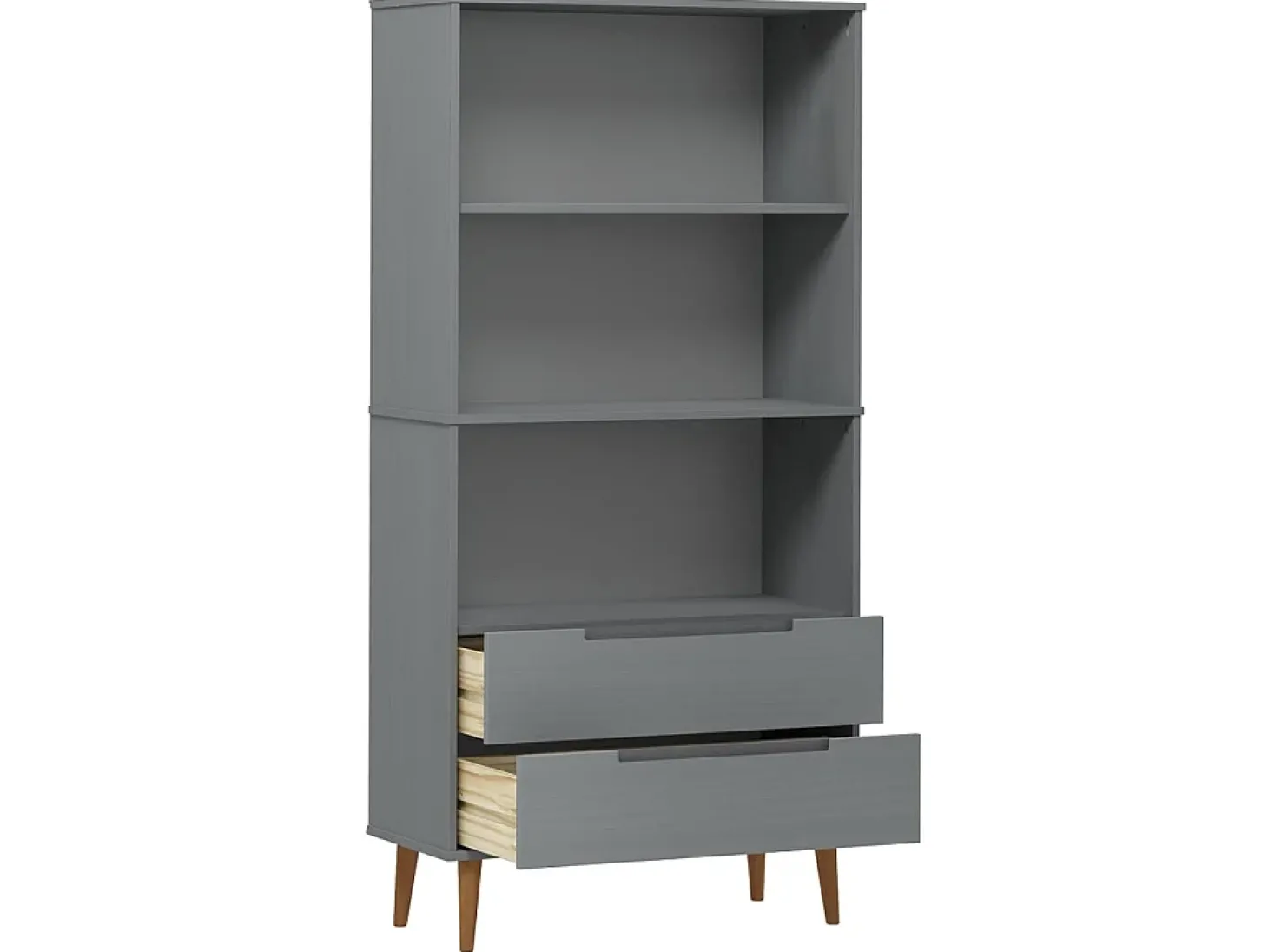 Estante MOLDE 85x35x170,5 cm pinho maciço cinzento PT462024
