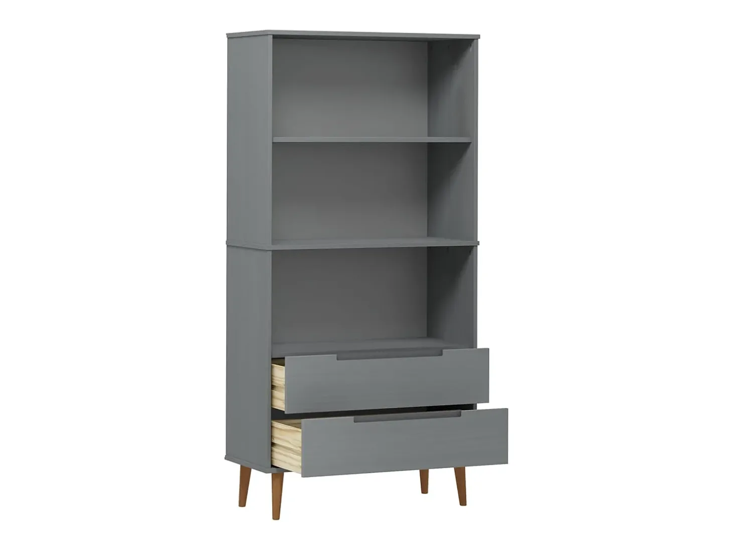Estante MOLDE 85x35x170,5 cm pinho maciço cinzento