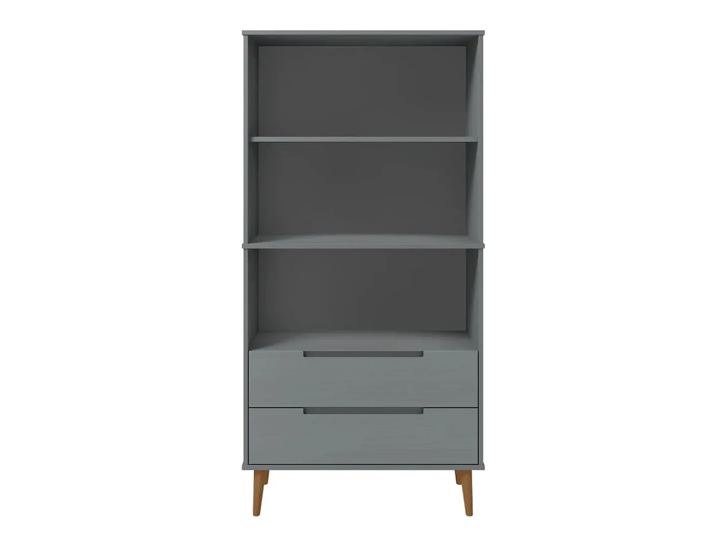 Estante MOLDE 85x35x170,5 cm pinho maciço cinzento