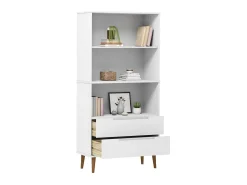 Estante MOLDE 85x35x170,5 cm pinho maciço branco PT860509
