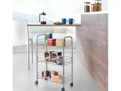 Estante Multiuso 3 Prateleiras LUGANO da Metaltex 41x23x63 cm Prateada
