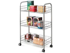 Estante Multiuso 3 Prateleiras LUGANO da Metaltex 41x23x63 cm Prateada