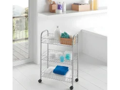 Estante Multiuso 3 Prateleiras LUGANO da Metaltex 41x23x63 cm Prateada
