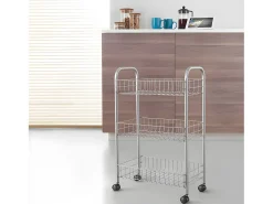 Estante Multiuso 3 Prateleiras LUGANO da Metaltex 41x23x63 cm Prateada