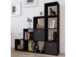 Estante Napoli Preto A. 139 x L. 143 x P. 29 cm