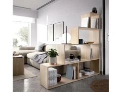Estante Orsaro, Estante de escritório multiuso, Estante com 6 prateleiras, 145x29h145 cm, Carvalho