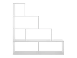 Estante Orsaro, Estante de escritório multiuso, Estante com 6 prateleiras, 145x29h145 cm, Branco