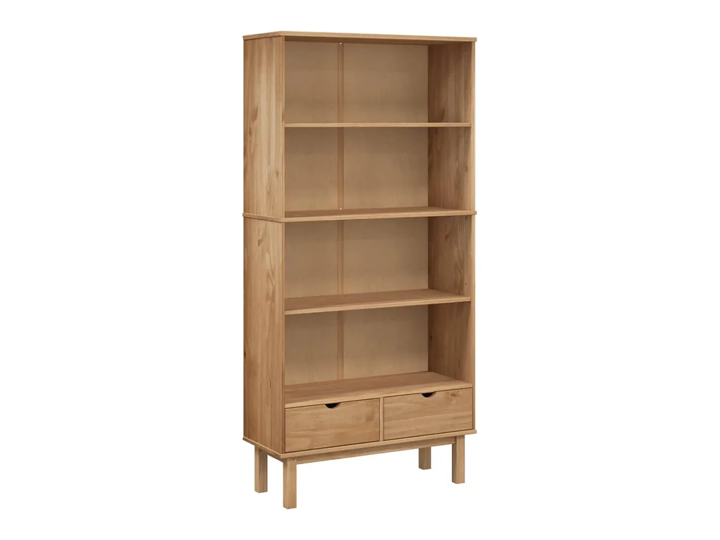 Estante OTTA c/ 2 gavetas pinho maciço castanho PT964139