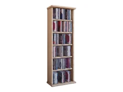 Estante para CD/DVD Vostan Carvalho Sonoma bruto 5 prateleiras modulares capacidade para 150 CD 65 DVD 36 vídeos A92xL31xP18 cm