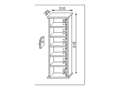 Estante para CD/DVD Vostan Carvalho Sonoma bruto 5 prateleiras modulares capacidade para 150 CD 65 DVD 36 vídeos A92xL31xP18 cm
