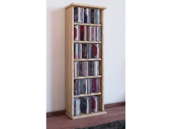 Estante para CD/DVD Vostan Carvalho Sonoma bruto 5 prateleiras modulares capacidade para 150 CD 65 DVD 36 vídeos A92xL31xP18 cm