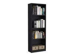 Estante para escritório em casa em melamina com 4 prateleiras abertas, 180.59 cm X 62.73 cm X 29.71 cm , Preto